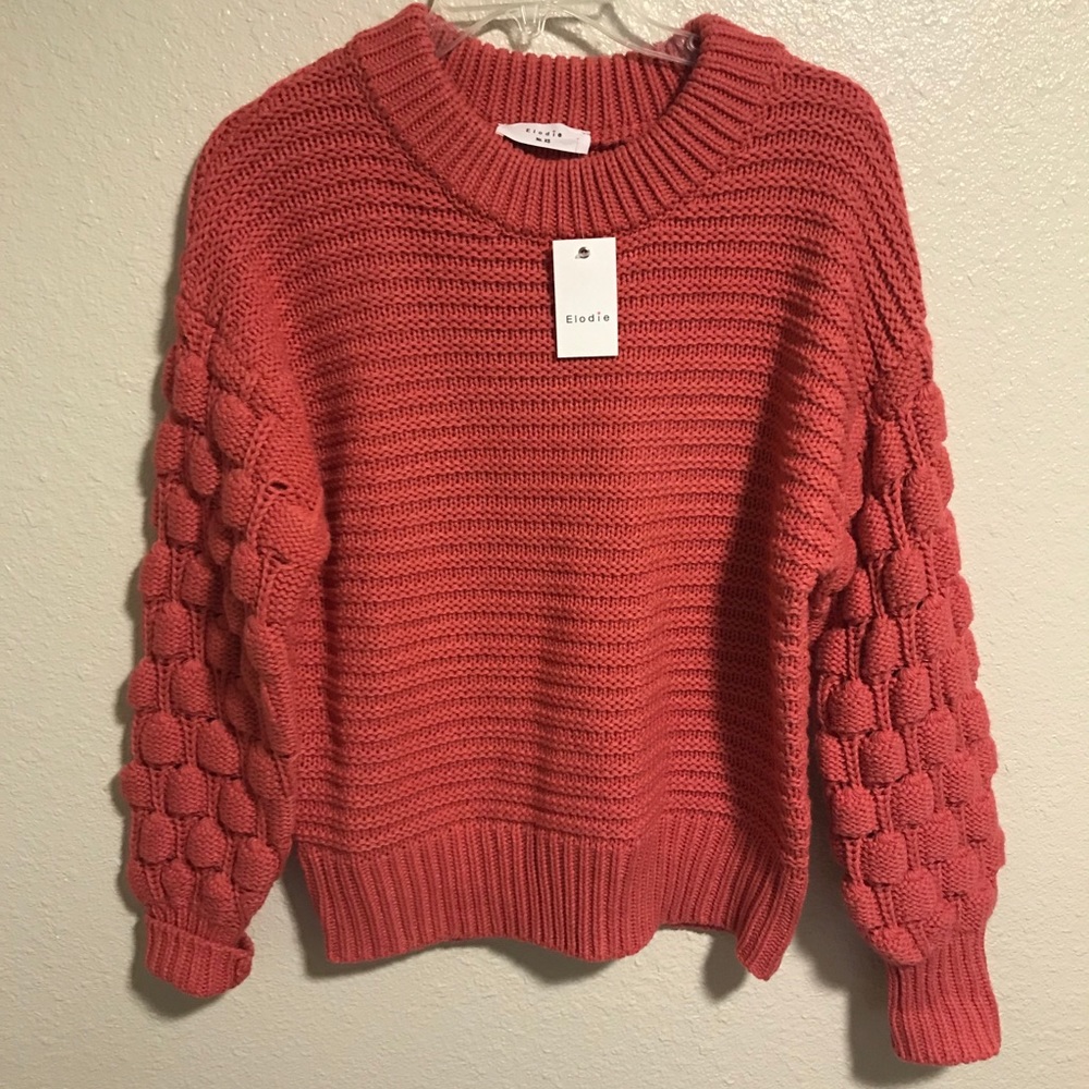 Elodie bubble sleeve pullover sweater NWT